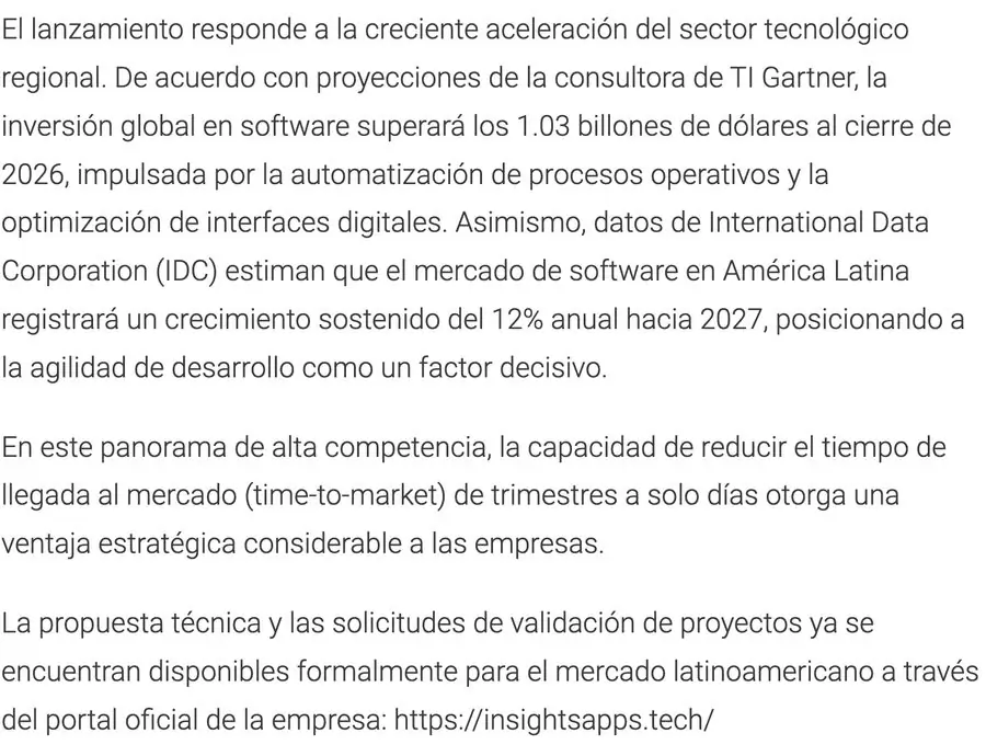Nota de Infobae sobre insights apps - párrafo 2